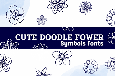 Cute Flower Doodle, a Symbol Font by Sirinart