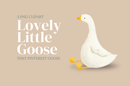 Watercolor Goose PNG Set, an Illustration by Lembrik's Artworks