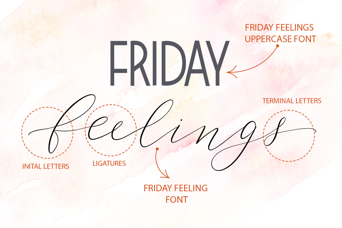 Friday feelings. Font Duo., a Script Font by Red Ink (Photo 3 of 13)