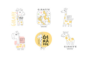 Cute Giraffe Logo Design Collection, an Animal Illustration by TopVectors