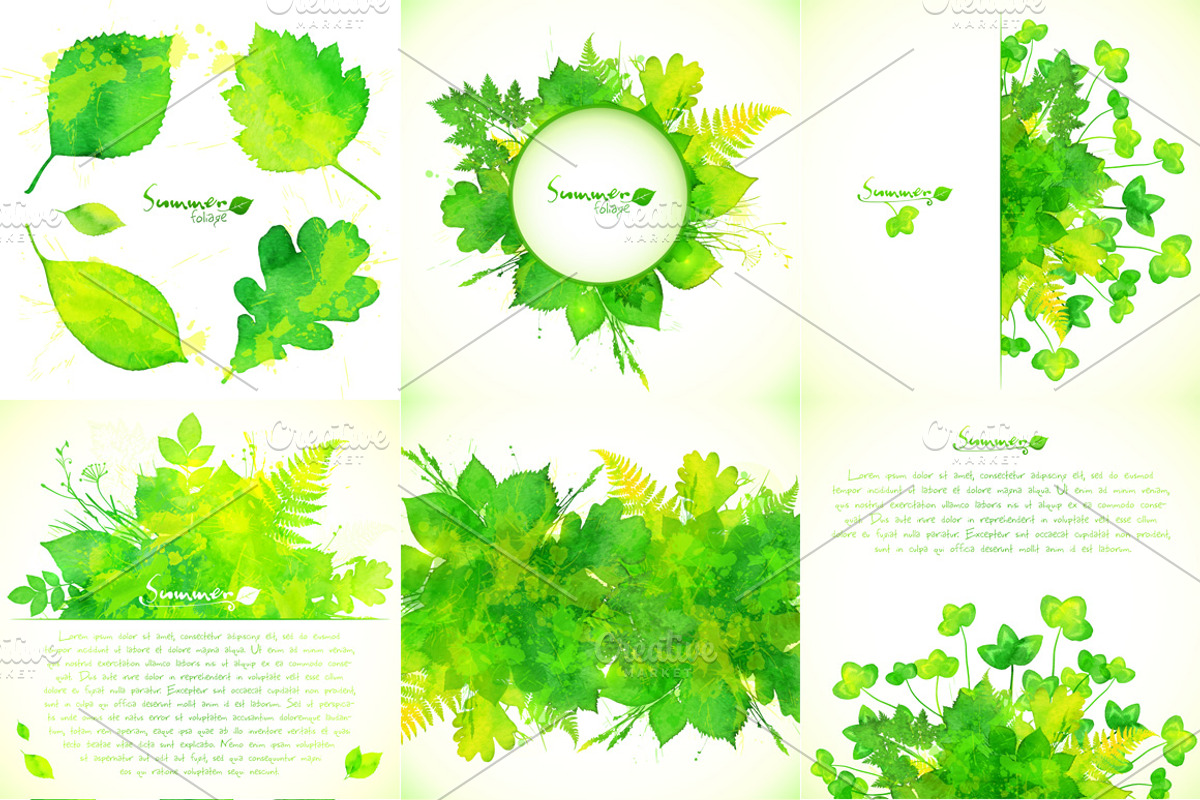 15 watercolor summer backgrounds preview 3