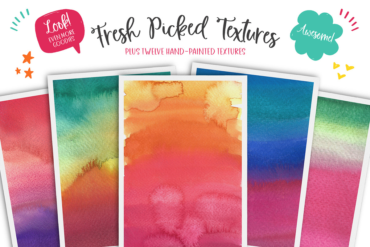 Fresh Picked Watercolor & Font Kit, a Font by Callie Rian & Co. (Photo 13 of 15)