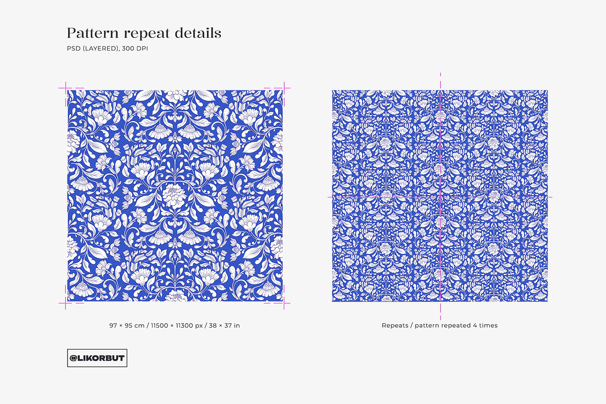 Orient Ornament Floral Pattern, a Pattern Graphic by likorbut (Photo 3 of 14)
