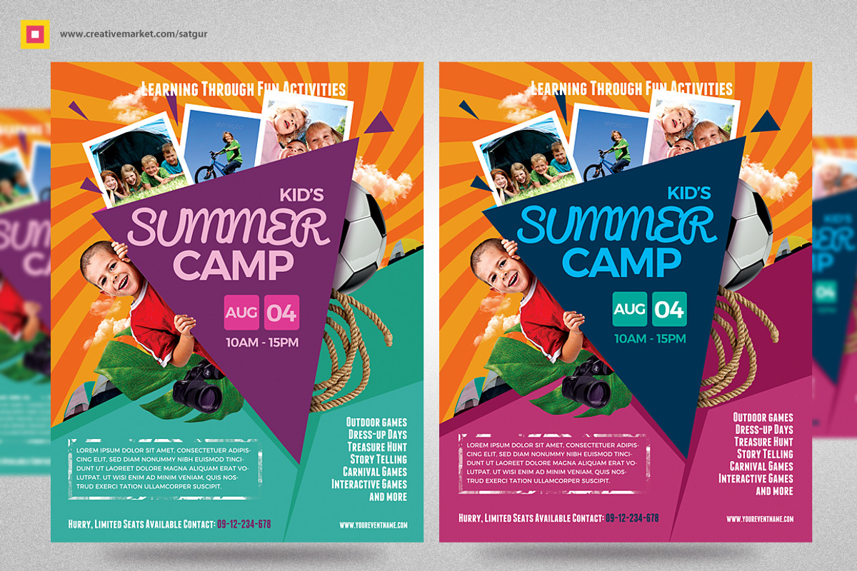 Kids Summer Camp Flyers Bundle, a Flyer Template by Satgur Graphic Design (Photo 2 of 4)