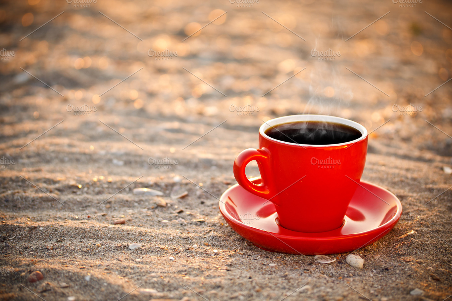 Coffee Cup On Sand