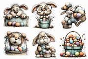 Funny Easter Bunny Basket Clipart, an Illustration by Libby Wishes (Thumbnail 7 of 7)