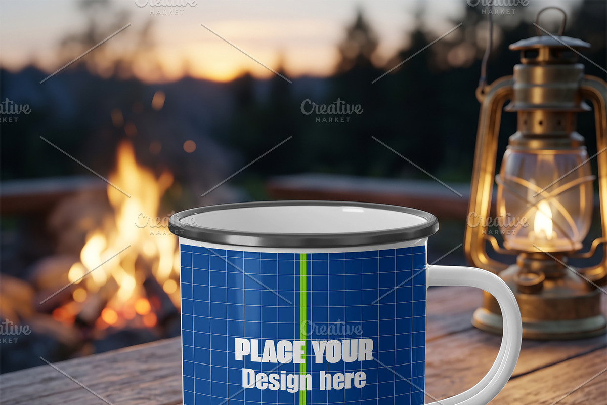 Enamel Campfire Mug Mockup Bundle, a Cups & Container Mockup by Pixel Foundry (Photo 5 of 6)