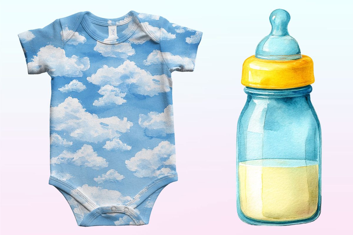 Navy Sky Blue Baby Nursery Clipart, a Graphic by CitraGraphics (Photo 4 of 4)
