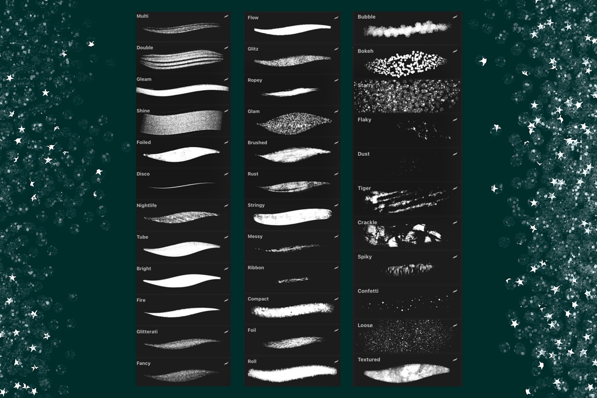 Glitter & Metallic for Procreate, a Brush Add-On by KJP Designs (Photo 6 of 8)