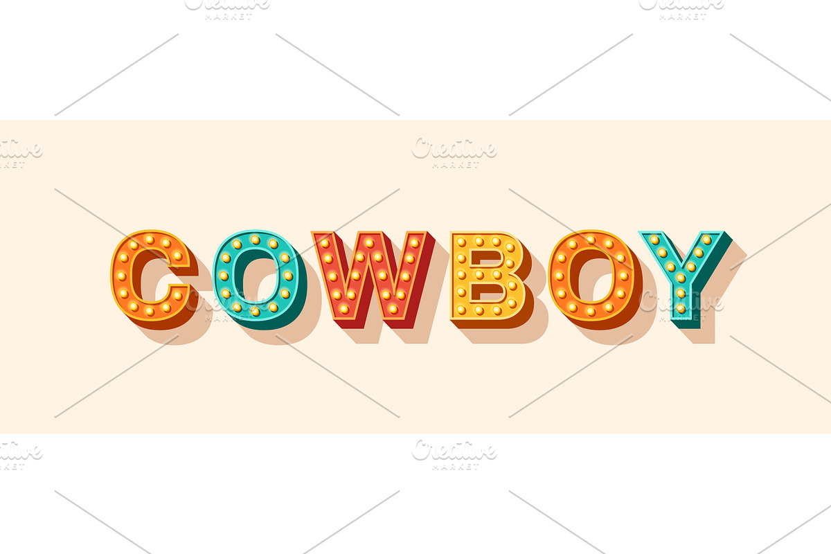 Cowboy print typography, a Decorative Illustration by kotoffei