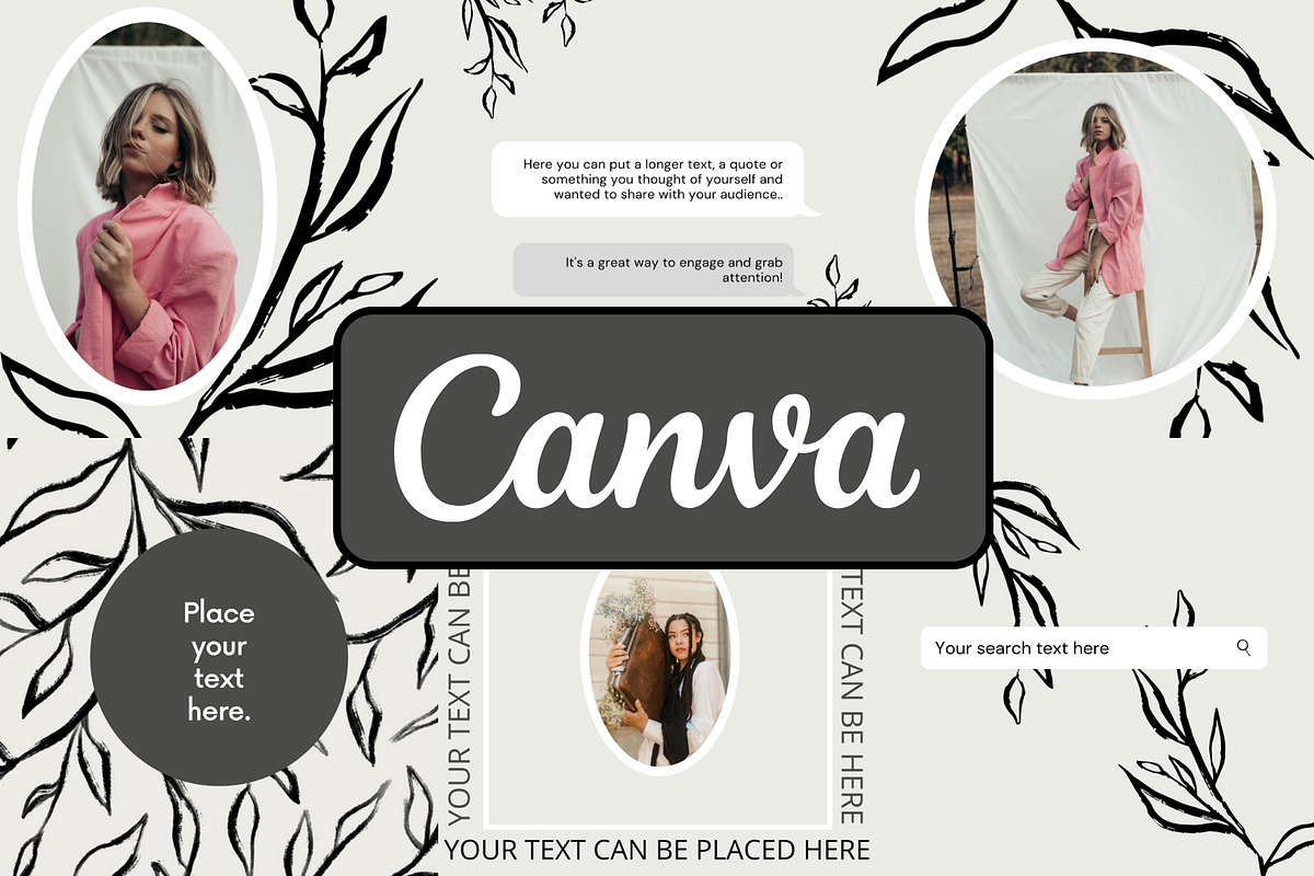 Boho Leaves Canva Template, a Templates & Theme by PitufoCreative