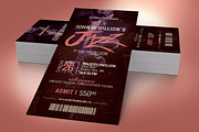 Jazz Concert Ticket Template, a Card Template by Godserv Designs (Thumbnail 1 of 9)