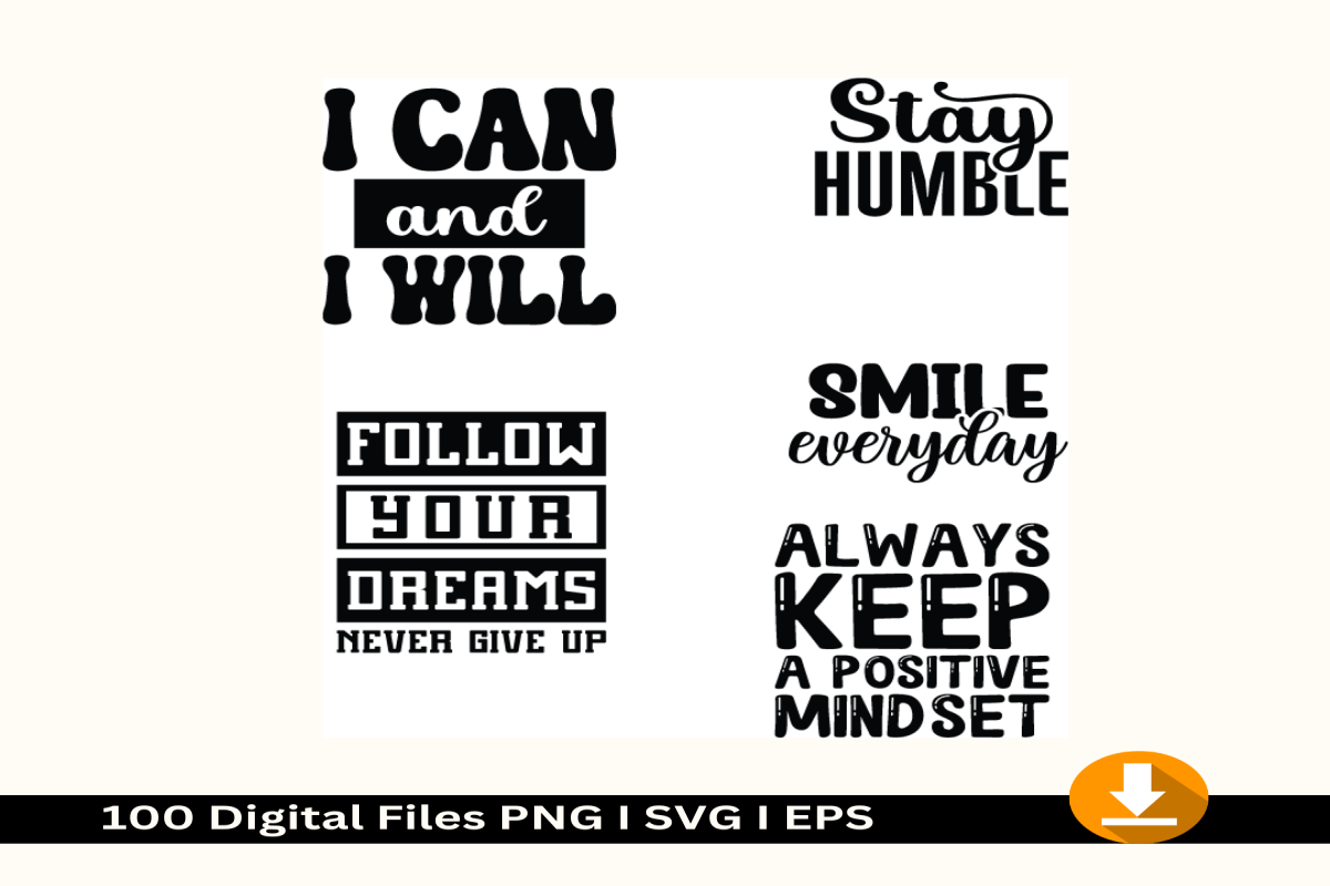 100 Inspirational Quote-Bundle, an Object Graphic by Jadugar Design Studio (Photo 6 of 19)