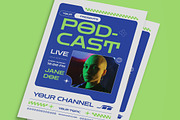 Blue Y2K Live Podcast Flyer, a Flyer Template by graphicook (Thumbnail 3 of 3)