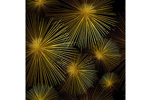 Golden fireworks seamless background, a Texture Illustration by Nenahliadava Design
