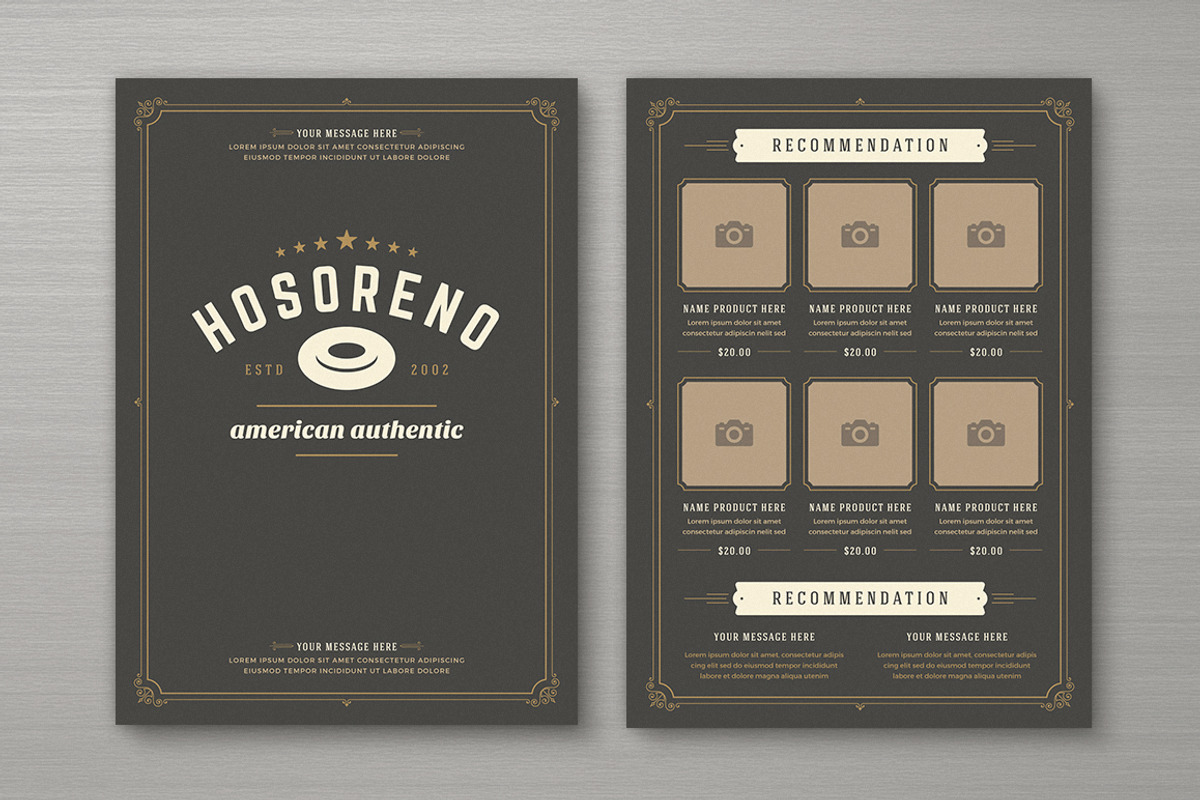 Restaurant Menu with Logo Design, a Brochure Template by Vasya Kobelev