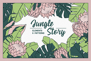 Jungle Story-Tropical Elements Set