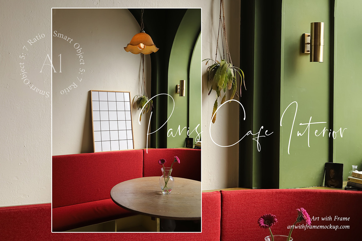 Aesthetic Paris Cafe - Frame Mockup, a Product Mockup by ArtwithFrame (Photo 2 of 21)