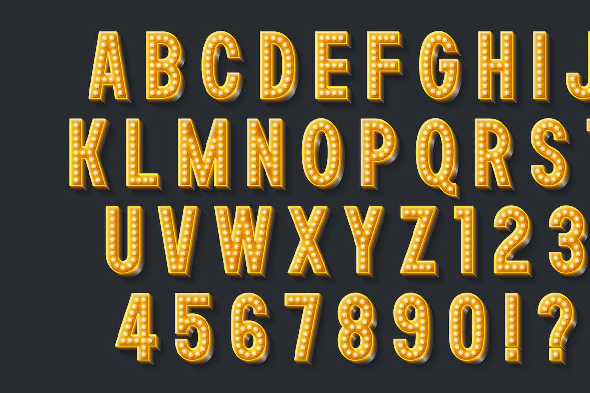 Bright lights show alphabet design, an Object Graphic by RevelStockart (Photo 2 of 6)