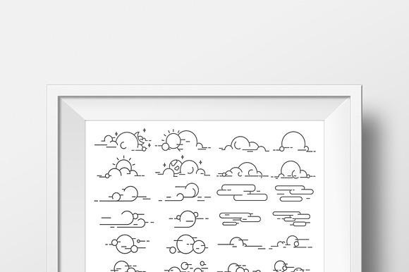 Set Of Vector Linear Clouds.
