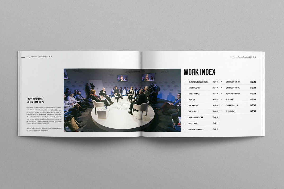 Conference Agenda Template Landscape, a Brochure Template by E-Type (Photo 2 of 8)