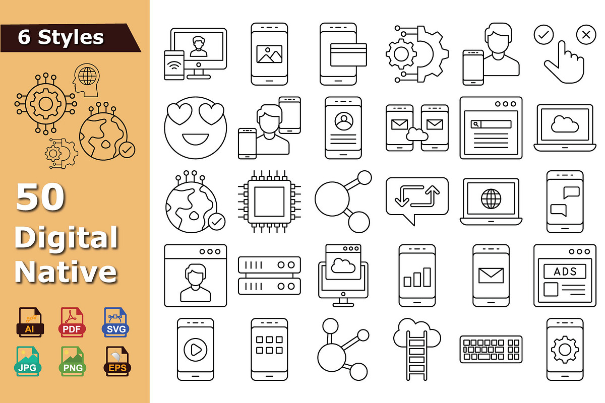 Digital Native Icons Pack, an Icon by Vector Portal