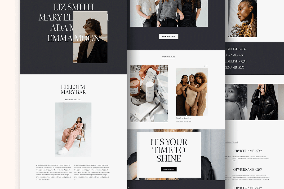 Squarespace 7.1 Template: Salon, a Websites & App Template by Kseniia_Design (Photo 2 of 10)