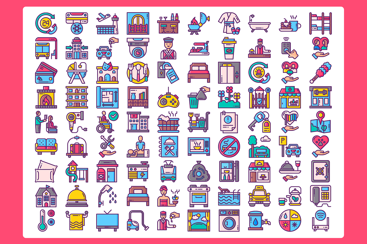90 Amenities Icons, a Solid Icon by Flat Icons (Photo 2 of 7)