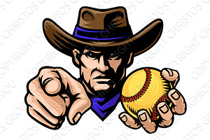 Cowboy Man Softball Cowboys Sports