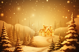 Golden Christmas Landscape