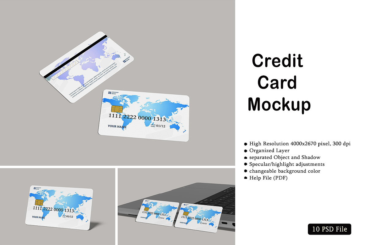 Credit Cards Mockup, a Card Template by rizalamora (Photo 1 of 11)
