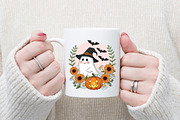 Ghost Witch Pumpkin Fall PNG Clipart, an Illustration by Designking (Thumbnail 4 of 4)