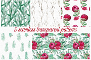 Watercolor Pomegranates Floral Set, a Decorative Illustration by WBS Design (Thumbnail 5 of 7)