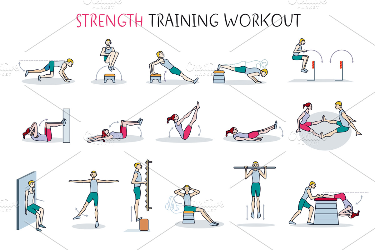 Strength Training Workout, a Healthcare Illustration by ÁRTICA