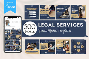 500 Legal Services Canva Templates