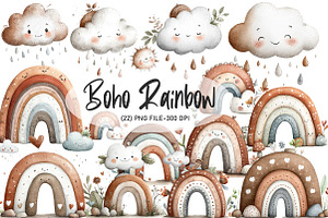 Boho Rainbow clipart, an Illustration by Designworld