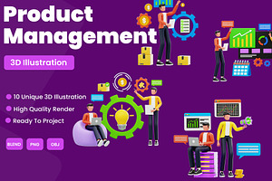 Product Management 3D Illustration