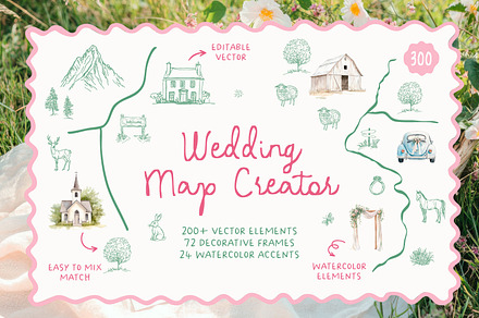 Whimsy Wedding Map Creator, an Object Graphic by MaNechaeva