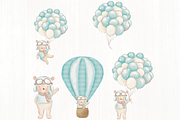 Hot air Balloon bear watercolor, an Illustration by Lolytop Studio (Thumbnail 3 of 7)