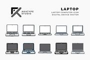 Laptop Icon Vector, an Icon by Akatype Studio (Thumbnail 1 of 3)