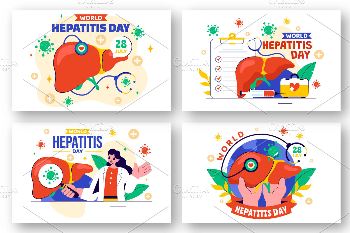 10 World Hepatitis Day Illustration, a Healthcare Illustration by denayunebgt (Photo 2 of 4)