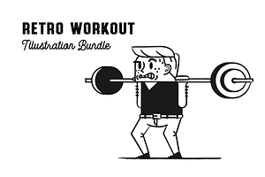 Retro Workout Illustration Bundle