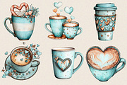 Valentine Coffee Clipart Bundle, an Illustration by SVGArt (Thumbnail 8 of 8)