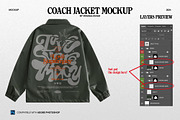 Coach Jacket Zipper Mockup, a Hoody Mockup by Irhasalfahad (Thumbnail 3 of 3)