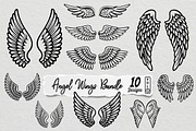 Angel Wings SVG PNG Design Bundle, an Illustration by Actual Pixel (Thumbnail 1 of 12)
