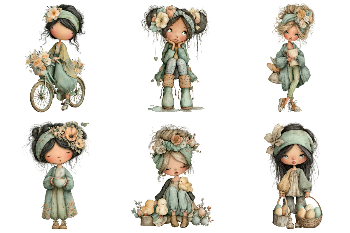 Whimsical Spring Girl Clipart, a Graphic by CitraGraphics (Photo 5 of 5)