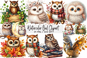 Watercolor Owl Clipart, an Illustration by DreamArtGraphic (Thumbnail 1 of 4)