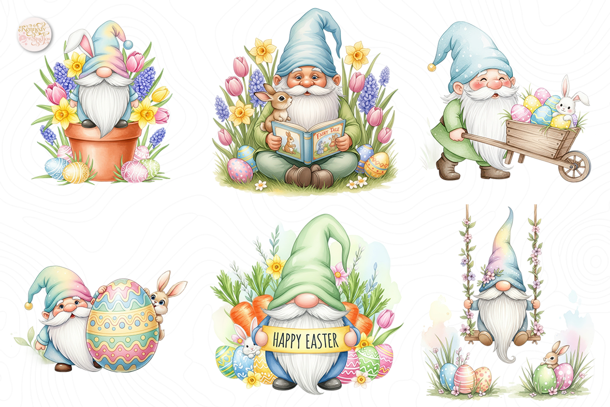 Cute Easter Gnome PNG Clipart, Bunny, a Person Illustration by KennedyStudio (Photo 3 of 5)