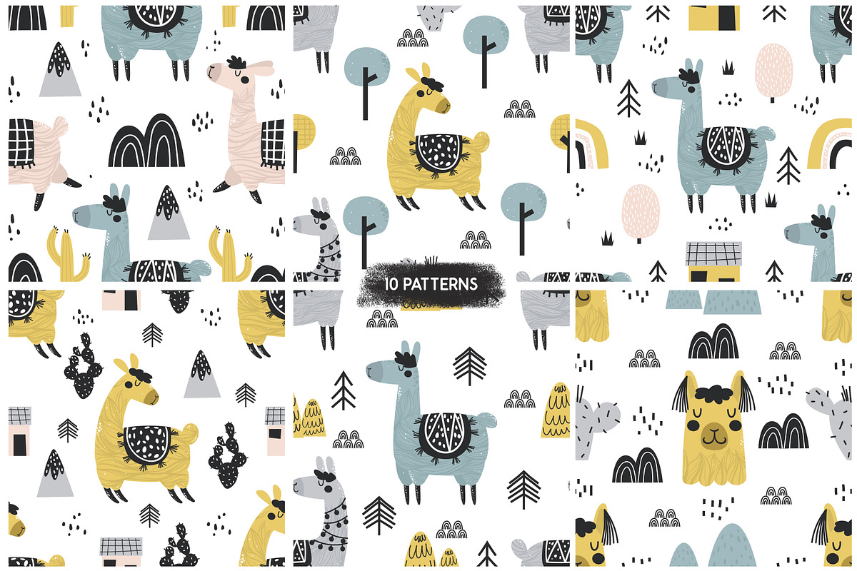 Hello Llama - Patterns, Vector, an Animal Illustration by Sumacj (Photo 6 of 8)