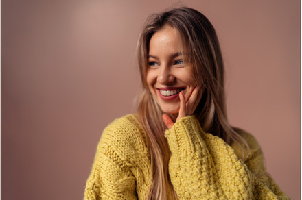 Fashion studio portrait of happy, a Person Photo by HalfPoint